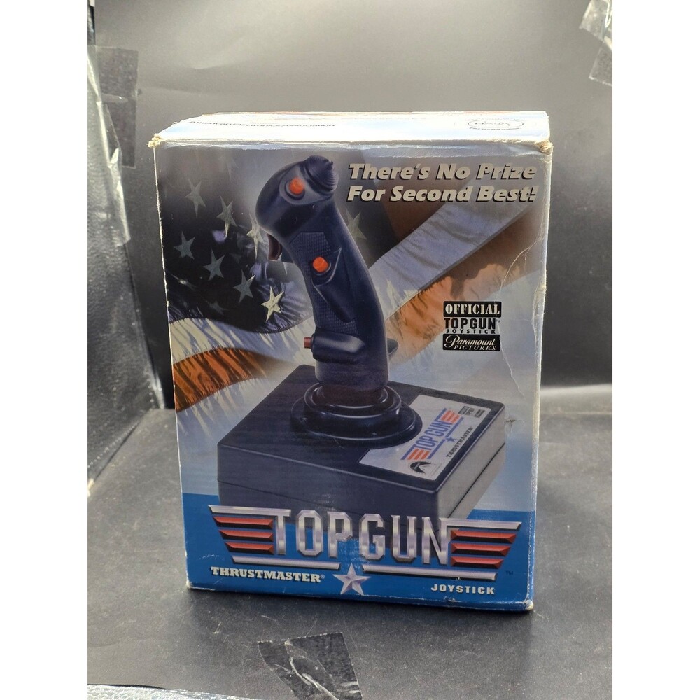 Vintage Thrustmaster Top Gun Joystick – Untested – Original Box – 15-Pin